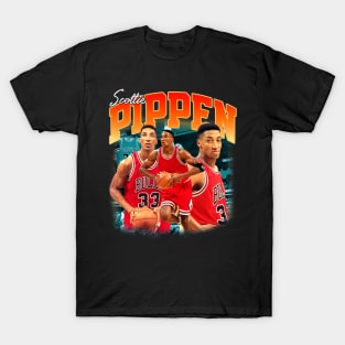 Scottie Pippen Basketball Legend Signature Vintage Retro 80s 90s Bootleg Rap Style T-Shirt